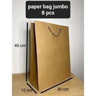 8 pcs jumbo paper bags L.30cm x W.12cm x H.40cm