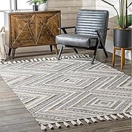 nuLOOM Simbo Greek Eye Trellis Area Rug, 5' x 8', Grey