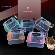 PEP-Hamster Travel Case with Food Bowl Running Wheel Multifunctional Portable Hamster Carrier Small