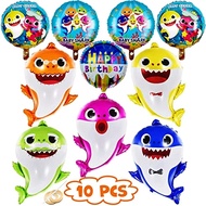 Shark Party Supplies for Baby, 26” Helium Baby Shark Party Balloons with 18” Round Balloons, Birthday Decorations, Baby Shower Party Supplies
