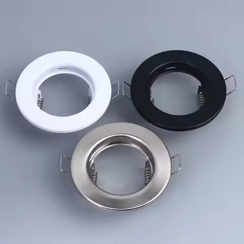 Round Fixture Downlight Holders; Adaptable for MR16 GU10 LED Bulb; Recessed Spot Light Design.