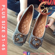 Square Toe Flat Shoe Plus Size Women Shoes 31- 44 45 Big Size Flatshoes