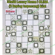 Keramik 30x60 hijau Luxury Home i Olina 36125 Kualitas 1 (kilat)