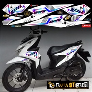 Striping Beat Deluxe - Stiker Motor Honda Beat Street Polet Stiker List Putih