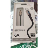 USB to Type C fast charging cable automatically disconnects, supports 6A fast charging