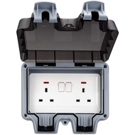 Outdoor Electric Socket 13A UK Waterproof Plug Socket with Switch LED indicator