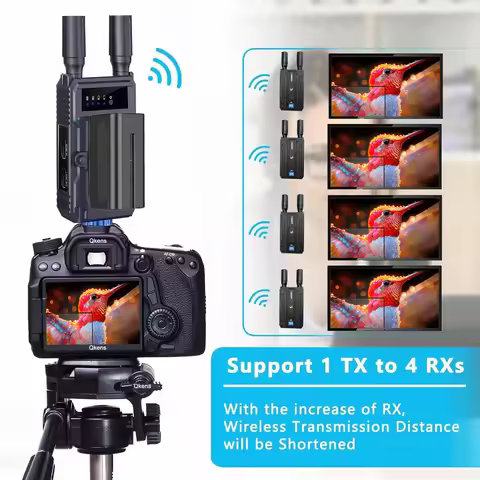 4K Dual HDMI Extender Video Transmitter Receiver 5GHz Wireless Transmission System for Camera Live S