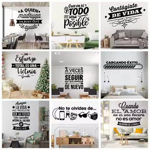1 pc meaningful spanish text Wall Sticker Home Decoration wallpaper Accessories For Baby Kids Rooms 