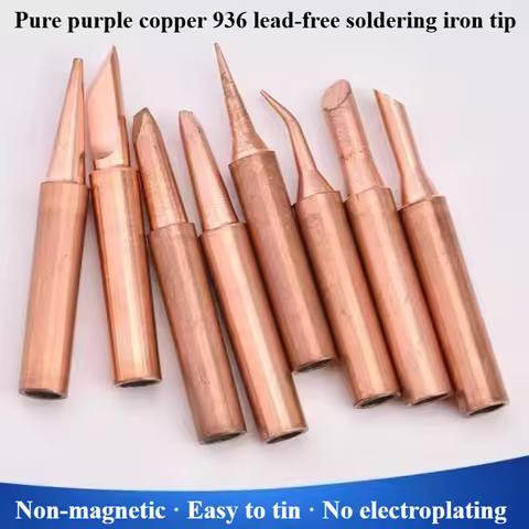 10PCS Copper Soldering Iron Tip I/B/K/2.4D/3C 900M-T Welding Tip Head Tools Inside Hot Bare Copper E