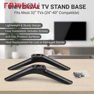 32 Inch 1Pair TV Feet Stand Black Replacement Base Support Legs for Bedroom Kitchen Office TV Setup