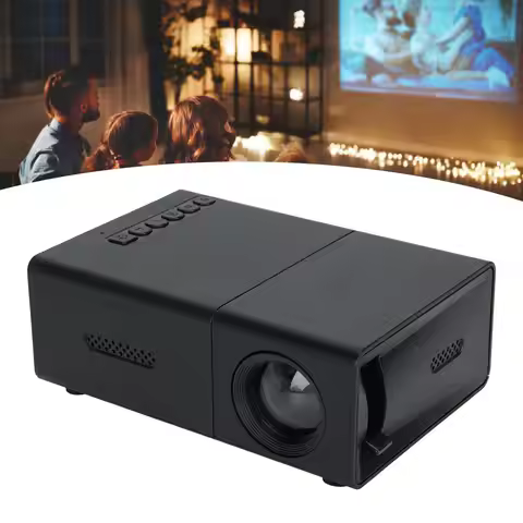 Portable Projector LED Movie Projector 6000lm Brightness HiFi Stereo Speaker HD USB 3.5mm Port for H
