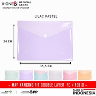 X-ONE DOUBLE LAYER BUTTON MAP F4 FOLIO FC PASTEL & DOFF PLASTIC MAP / MKF-999 DL