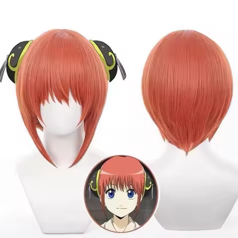 HAIRJOY Synthetic Hair Wig GINTAMA Kagura Cosplay Wig Leader Cosplay Wig Rose Net