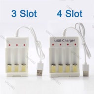 USB Charger 3/4 Slot Adapter For AA/AAA Battery Rechargeable Quick Charge Battery Charging Tools