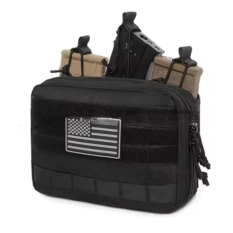 Tactical Triple Mag Pouches EDC Organizer Bag Molle Admin Pouch 7.62mm .223/5.56mm Rifle Charger Hol