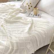 Five-Star Hotel Knitted Tassel Blanket with Towel Cover Blanket Sofa Towel Bedside Blanket Bedside F