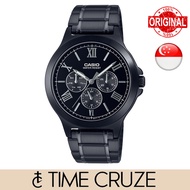 [Time Cruze] Casio MTP-V300 Analog Chronograph Style Black IP Stainless Steel Men Watch MTP-V300B-1A
