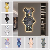 [in stock]Led Large Wall Clock Living Room Seiko Wall Clock Lighting Style Bear Decorative Painting Clock