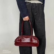 Bucks Leather Italian Leather Underarm Bag Simple Ins Double Strap Stick Shoulder Bag Small