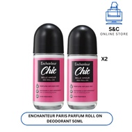 Enchanteur Chic Perfumed Deodorant Roll-on 50ml TWIN PACK