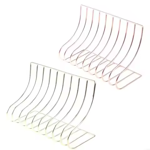 63HD 10 File Storage Shelf Book Stand Bookend Wrought Iron Office Home