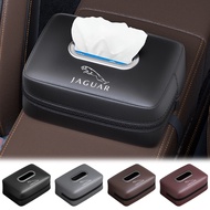 1pcs Premium Leather Car Napkin Bag Car Logo Seat Hanging Organize Box  for Jaguar XEL F-TYPE XFL F-