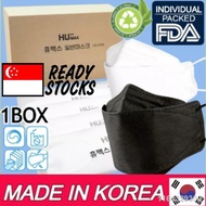 ☏[MADE IN KOREA] 3D 50pcs MASK 4PLYAdult MASK 10pcs/PACK (WHITE/BLACK) KF94 KOREA MASK fashion 3D MASK