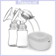 FL Electric Double Breast Pump Kit with 2 Milk Bottles USB Powerful Breast Massager Postpartum Milk Extractor