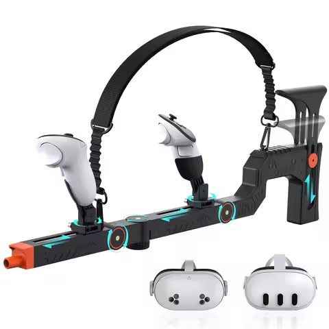 VR Gun Stock Compatible with Meta Quest 3/Quest 3S Magnetic Adjustment Accessories for Oculus Quest 