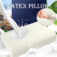 [Local Delivery] 100% Natural Pure Latex Pillow/Sleeping Pillows Remedial Neck Protect Vertebrae Health Care Orthopedic Pillow with Pillow Cover 40x60cm