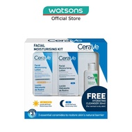 CERAVE Facial Moisturising Kit Set (AM Facial Lotion 52ml, PM Facial Lotion 52ml & Hydrating Cleanse
