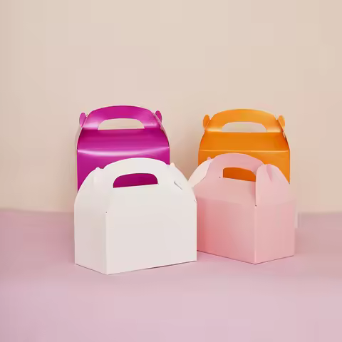 24pcs Christmas Hand-Held Cake Box Gift Packaging Box, Party Baking Packaging Supplies, Holiday Supp
