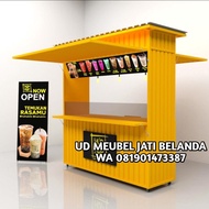 gerobak semi kontainer booth gerobak besi gerobak angkringan minuman - 100x50x180