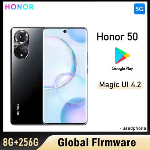 HONOR 50 5g Smartphone Global firmware 6.57-inch 4300mAh rear camera 108MP RAM 8GB ROM 256GB used ph
