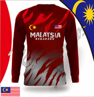 Jersey Malaysia Sport T-shirt Baju Jersi Dewasa Lengan Panjang#LS36
