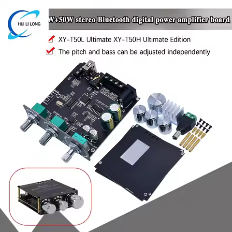 XY-T50H TPA3116D2 2*50W Bluetooth 5.0 Subwoofer Amplifier Board 2.0 Channel High Power Audio Stereo 