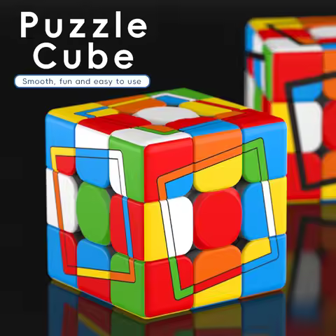 Sloping Frame B 3x3 Cube 2 Solutions, Speed Cube 3x3x3, Magic Cube, Puzzle Cube, Decryption Game, 3D