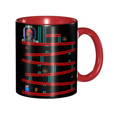 DIY Donkey Arcade Video Games Kong Ceramic Mug Custom Coffee Cup Creative Present