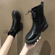 KY/16 2022Autumn Women's ArtificialPUCasual Women's Leather Boots Dr. Martens Boots Increased Flat Heel round Toe Women'