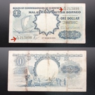 A99/213898 DoublePrefix 30%New 1959 Malaya and British Borneo Ships 1Dollar (CollectiblesOnly)