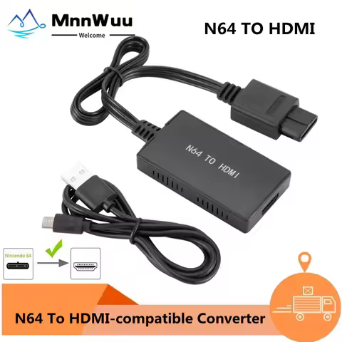 HD Suitable N64 To HDMI Converter HD Link Cable For N64/GameCube/SNES Plug and Play 1080P For N64 To