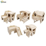 [Szlinyou1] Wooden Hamster House Detachable Hamster Hideout for Lemmings Hamster Mouse