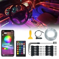 1m/3m/5m Fiber Optic Led Interior Multicolor Rgb Car Ambient Lighting Kit Ambient Light For Car