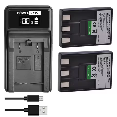 1200mAh NB-3L Battery with Charger for Canon IXUS 700, 750, i5, IXY Digital 30, 600, D30, PowerShot 