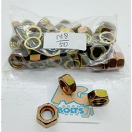 50 PCS M8 Nuts (12s Bolt) Yellow 12 Key Nuts/ Nut and Bolt Bolt and Nut