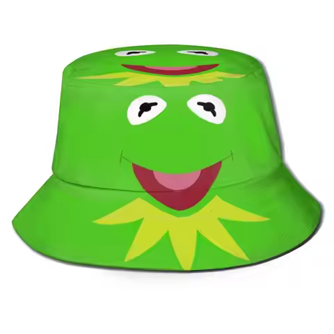 Kermit Bucket Hat Sunscreen Hats Kermit The Frog The Show Puppet Cartoon Cute Geek Nerd Film Movie J