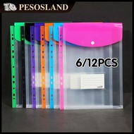 11Hole Loose Leaf Bag Binder Pouch File Organizer Transparent 11Hole Binder Pouch A4 File Bag