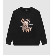 GXG Men's Clothing Trendy Black Rabbit Printed Pure Cotton Couple Round Neck Sweatshirt