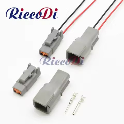 1 Set 2 Pin Deutsch DTM Connector Waterproof Electrical Inlet Air Temperature Sensor Plug DTM06-2S D
