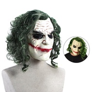 Halloween Joker mask Cosplay Horror Scary Clown Mask with Green Hair